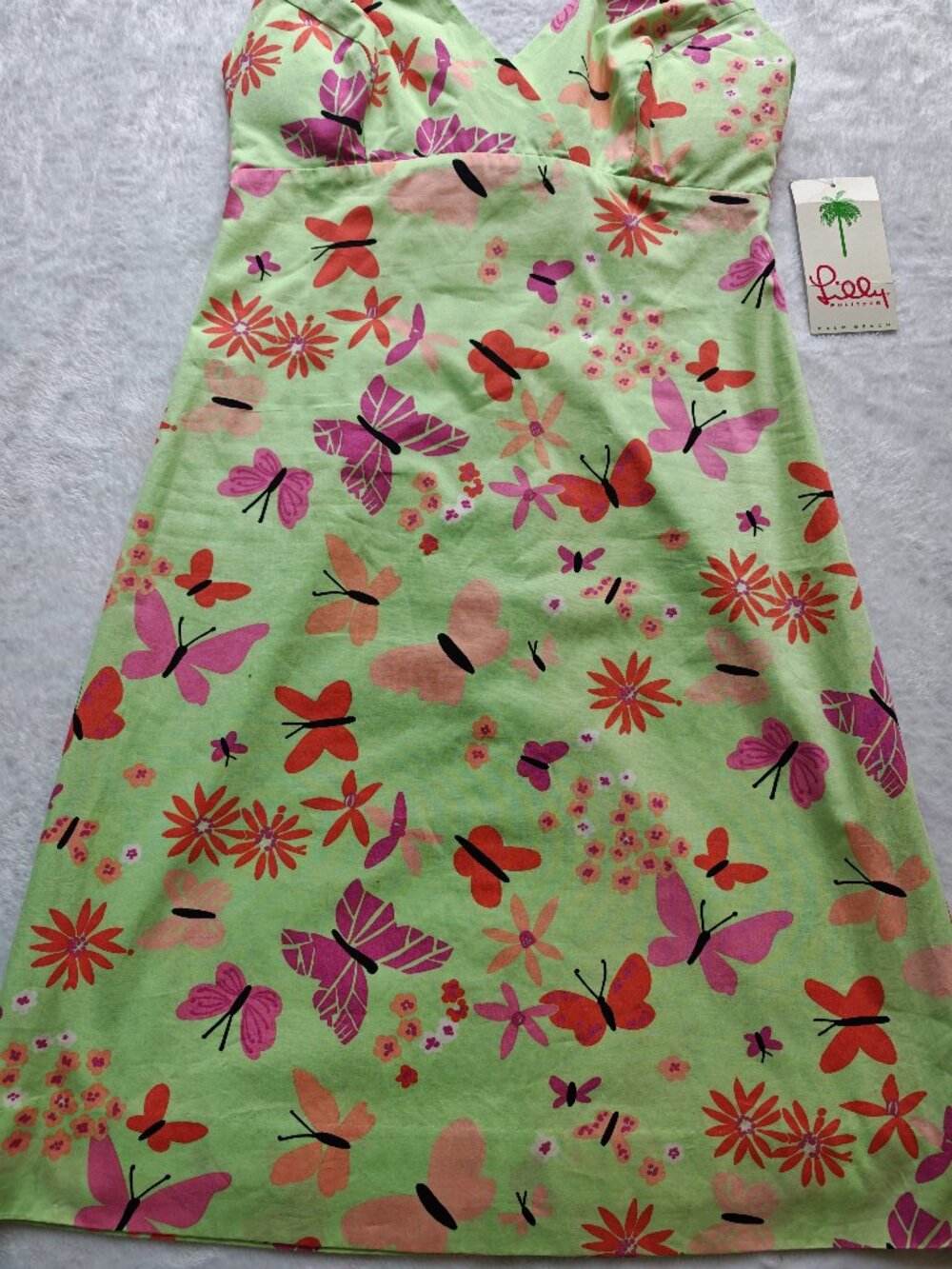 Lilly Pulitzer Candy Strapless Butterfly Floral Dress Size 6 NWT Green Pink Summ - Picture 3 of 10